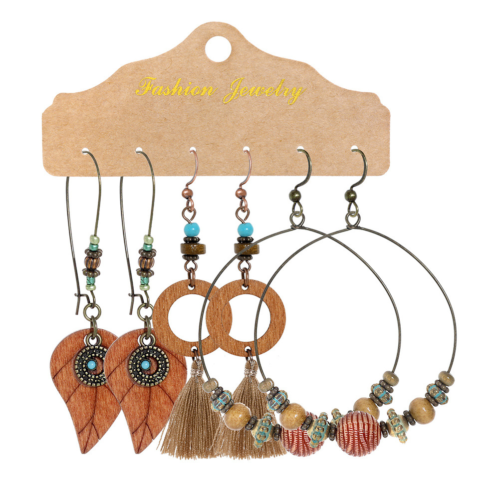 Cross-border Popular Ear Jewelry Women's European and American Creative New Tassel Earrings Women's Flower Shell Golden Geometric Earrings