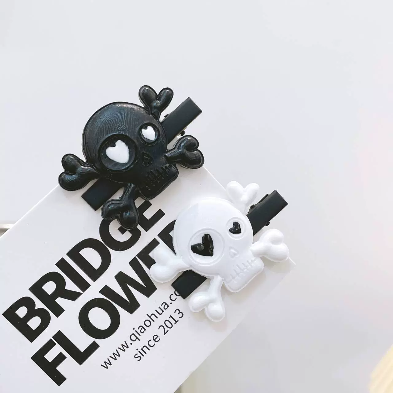 2022新款韩国风朋克骷髅发夹头饰刘海边夹复古女式发饰现货批发发