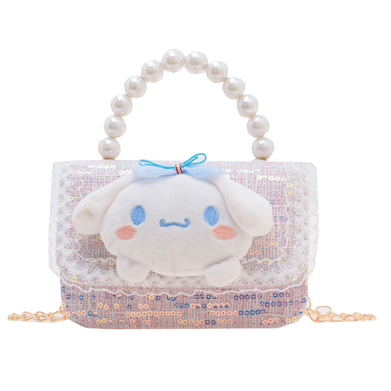 Nuevo bolso de perla, algodón, lino, bolso de hombro para niños, mini mini-fangfangfang tide universal, cadena de chicas, monedero de princesa