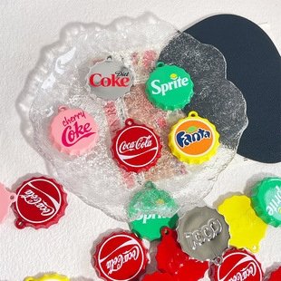 DIY Korean Jewelry Accessories Candy Color Paint Alloy Pendant Bracelet Pendant Coca-Cola Bottle Cap Pendant