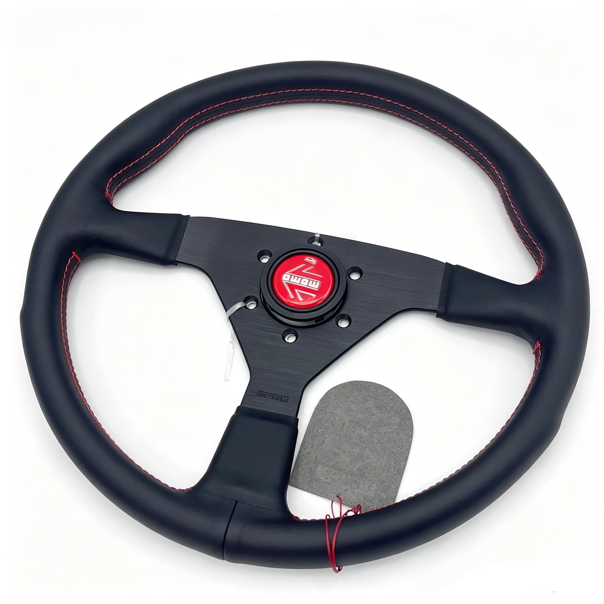 14inch Modified genuine leather car steering wheel V1 flat double-line 5mm thickened bracket drift racing steering wheel