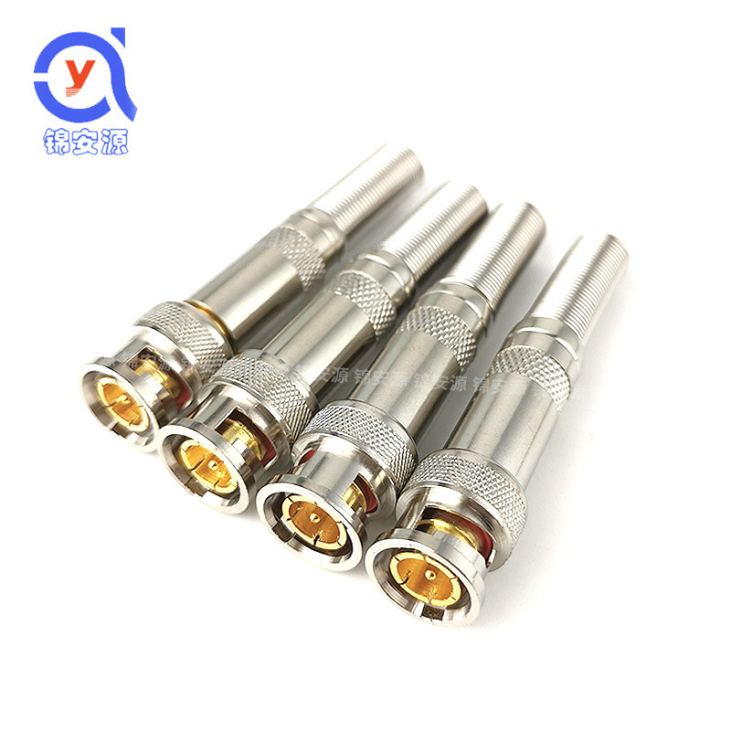 Welding knurling BNC connector Q9 head gold-plated copper needle coaxial line video monitoring transmission BNC connector adapter