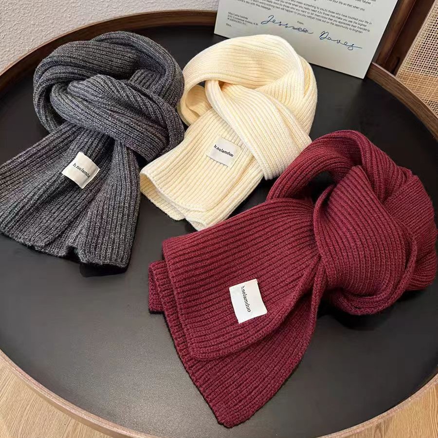 Korean Style Ins Versatile Soft Wool Scarf Women's Winter Fashion New Student Thickened Warm Knitted Small Scarf