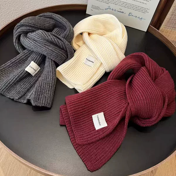 Korean Style Ins Versatile Soft Wool Scarf Women's Winter Fashion New Student Thickened Warm Knitted Small Scarf