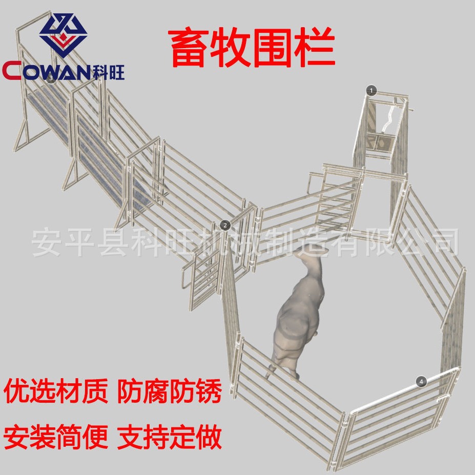 Círculo de ganado vacuno y ovino, valla de ganado vacuno y ovino, valla de animales, círculo de cría, valla de vacunación móvil