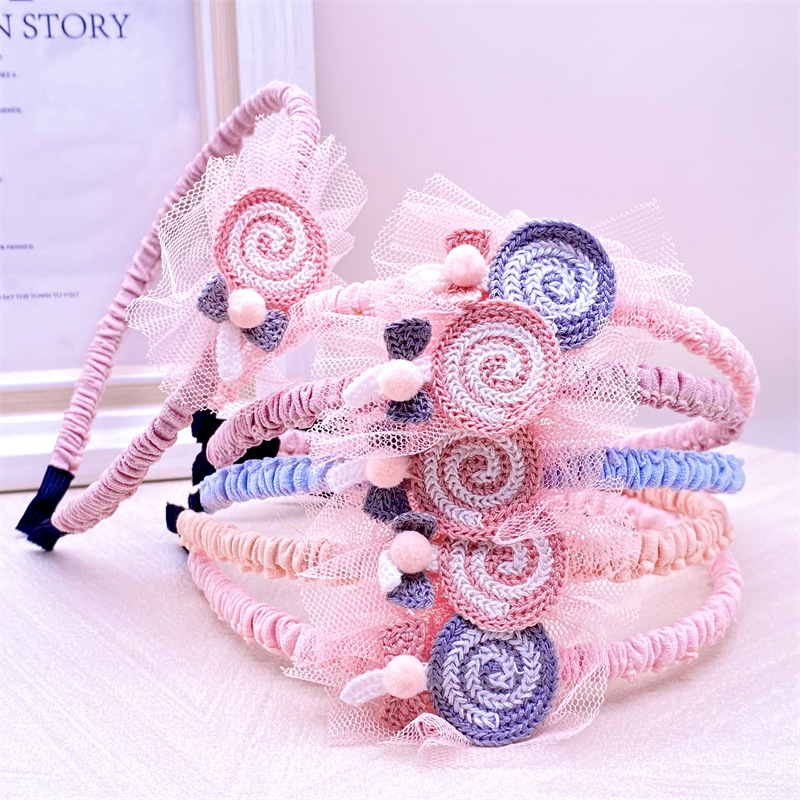 Orejas de conejo para niños Lollipop ciruela flor diadema arco diadema Orejas de conejo diadema 2 yuanes supermercado accesorios para el cabello tocado