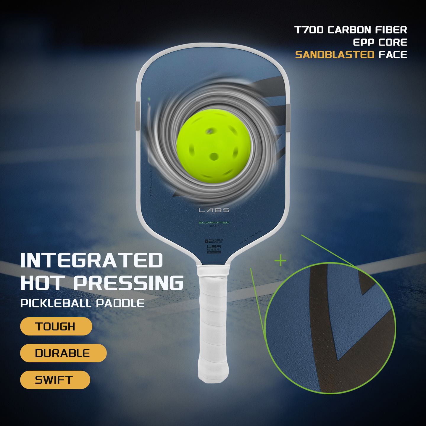 Boomstick sandblastingPickleball PaddleFoamT700 carbon fiber
