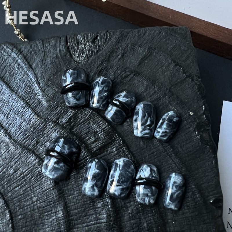 Sxrq | Niche High-End Design Smudged Marble Manicure [Yuri] Pure Handmade Wearable Manicure