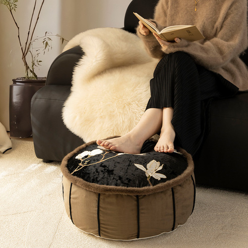 [Mulan Pouf] New Chinese style bay window futon removable and washable lazy sofa tatami cushion floor non-collapse cushion