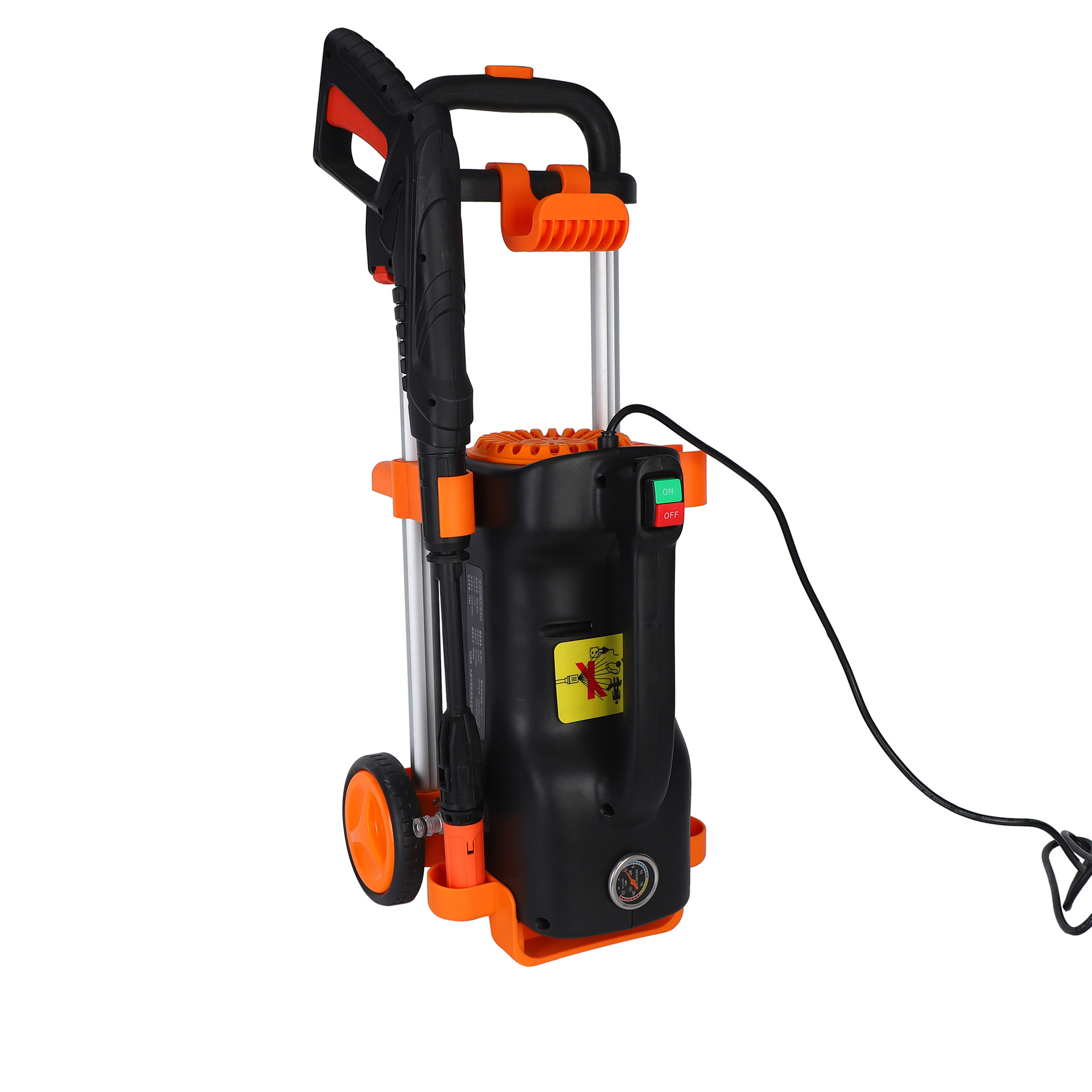 Dual-wheel portable fully automatic high-pressure washer, powerful car washing machine, high-pressure water gun pump, universal car washing tool