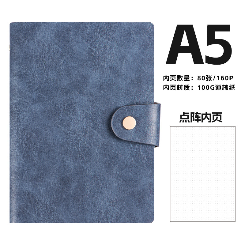 A5 レトロ牛革ビジネスノートブック卸売バックルオフィスレザーバインダーメモ帳カスタマイズ