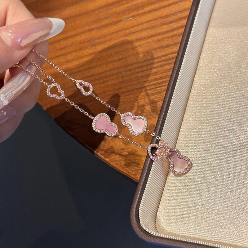Zircon Hollow Shell Gourd Pendant Bracelet Light Luxury High-End Bracelet Sweet Fashion Versatile Bracelet for Women Wholesale