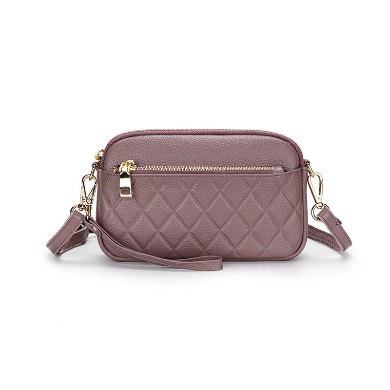 Women's Genuine Leather Shoulder Bag 2026 New Lightweight Quilted Small Bag Top Grain Cowhide Fashion Clutch Handbag - Thumbnail 6