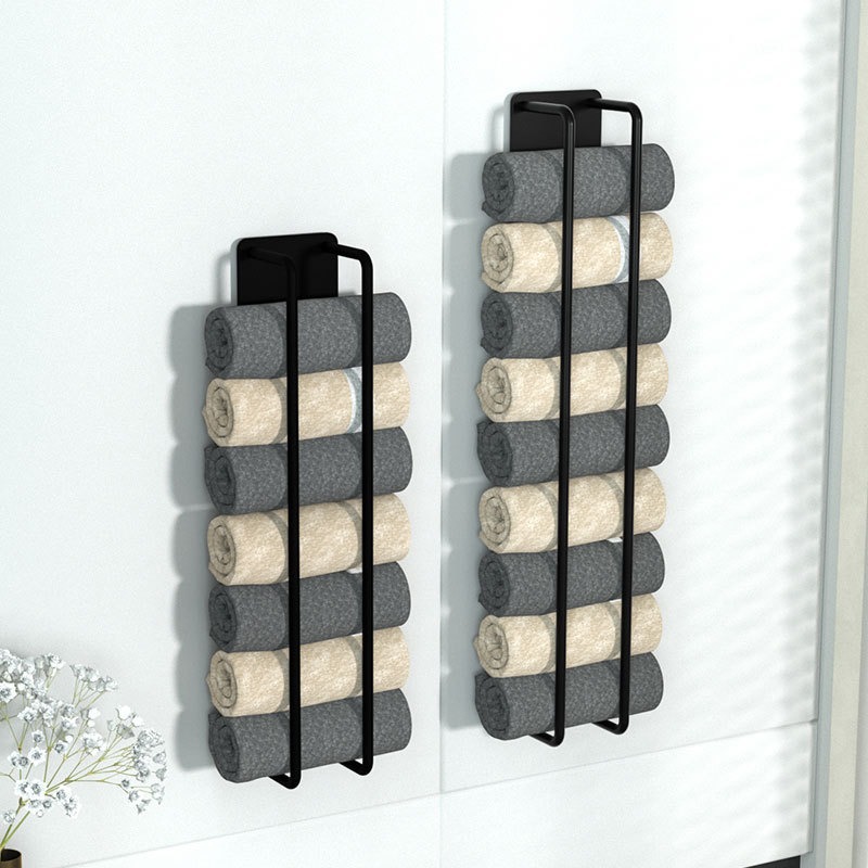 Rack de toallas móviles colgantes sin perforación tipo rack de toallas de baño transfronterizas tipo pared multicapa con barandilla