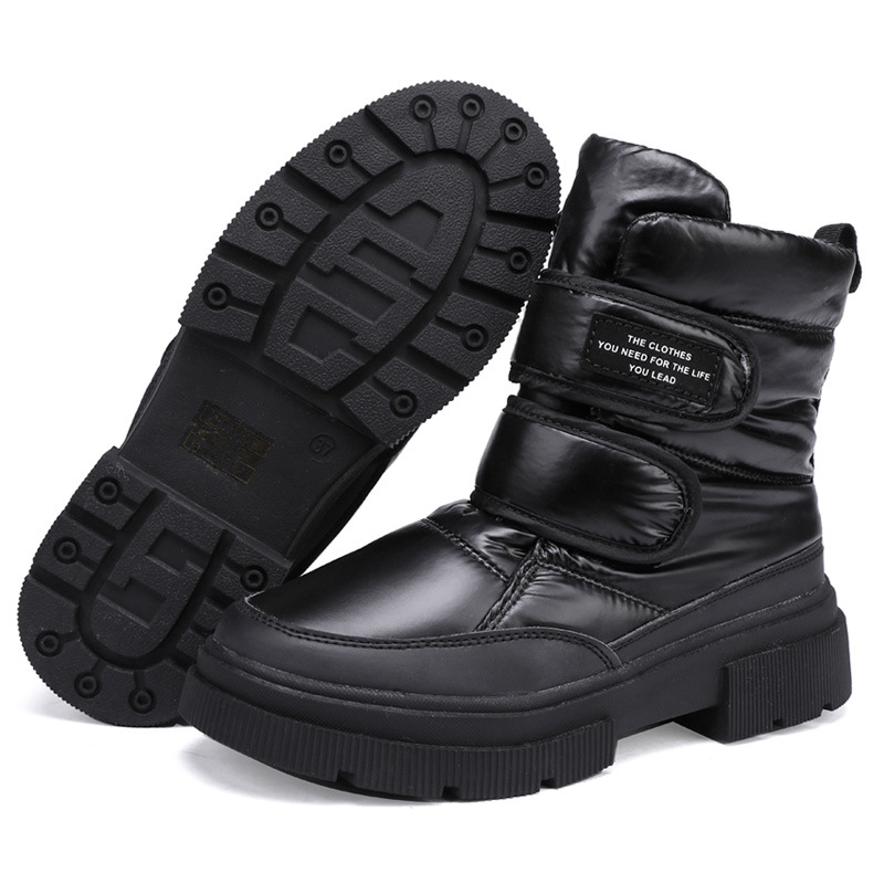 Nueve copos de nieve de color de comercio exterior ruso lana suela interior antideslizante transfronteriza botas de nieve de invierno de tamaño grande