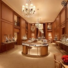 品牌高端珠宝展示柜整店定制设计奢侈品珠宝柜不锈钢异形玻璃展柜