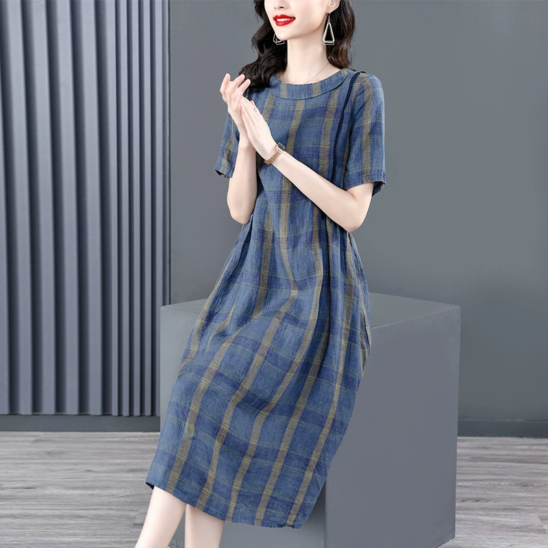 Элитное шелковое платье для женщин лето 2025, известный бренд, больших размеров, для мам, из шелка тутового дерева из Ханчжоу, стройнящее, средней длины.