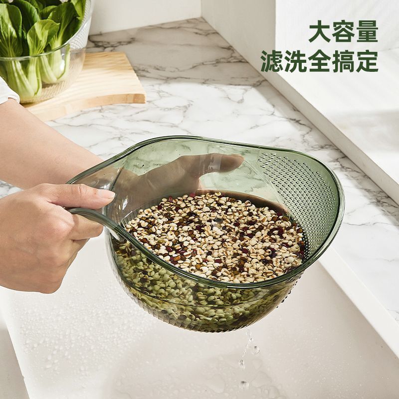淘米神器洗米筛淘简约厨房用品沥水篮多功能洗菜淘米篮|undefined