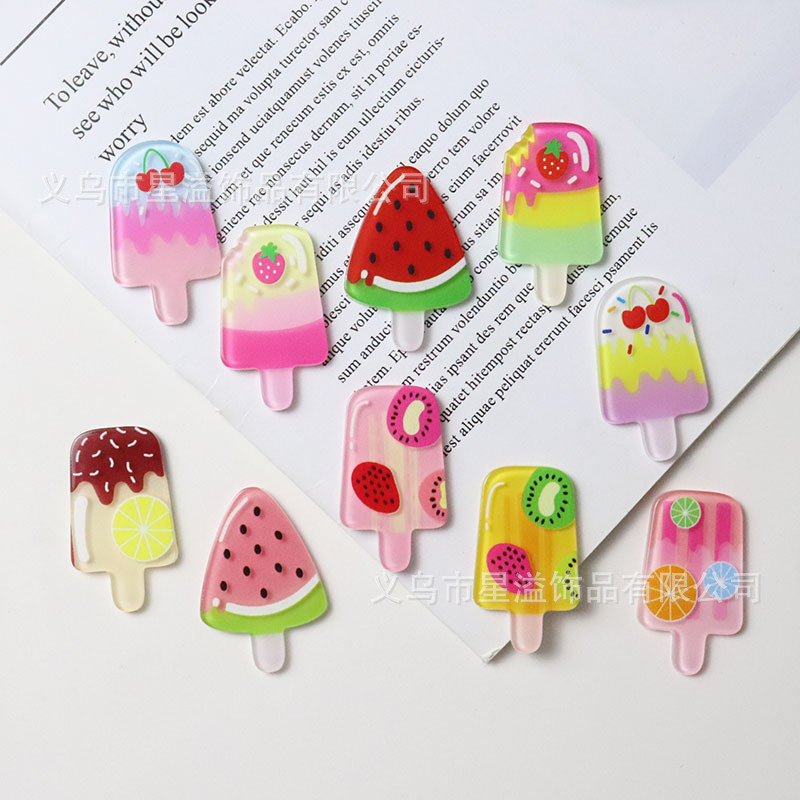 summer acrylic korean simulation fruit popsicle popsicle patch accessories diy handmade material accessories