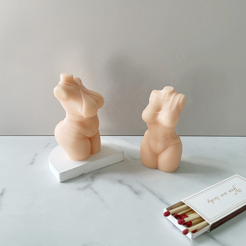 Baño de las mujeres cuerpo silicona vela molde DIY aromaterapia epoxi yeso candelabro decoración cuerpo molde en stock