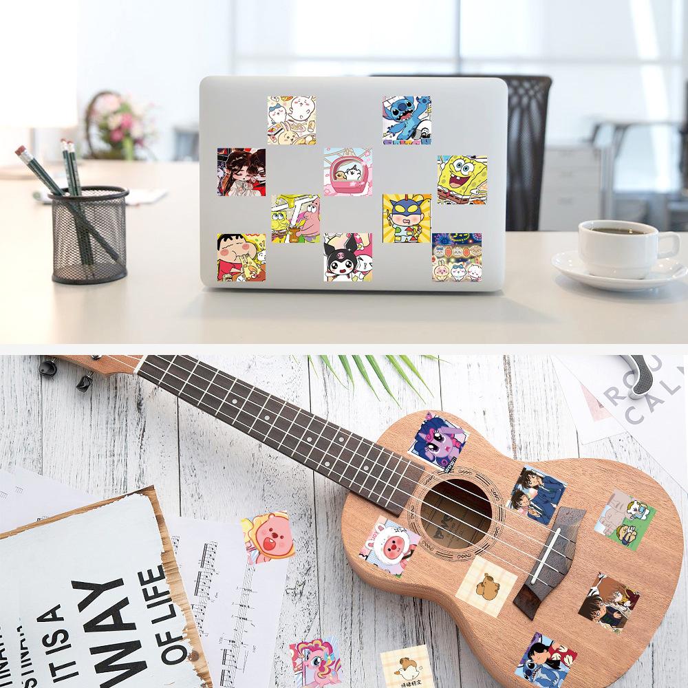 Cartoon animado pegatinas rodantes pegatinas seguras para niños no tóxicas materiales de contabilidad de mano decoración de caja de teléfono celular sellado cinta adhesiva