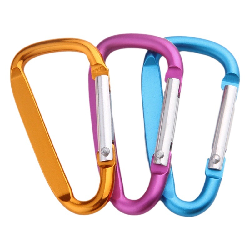 Factory supply high quality No. 5 D type compressed aluminum alloy carabiner outdoor hanging buckle quick hanging keychain