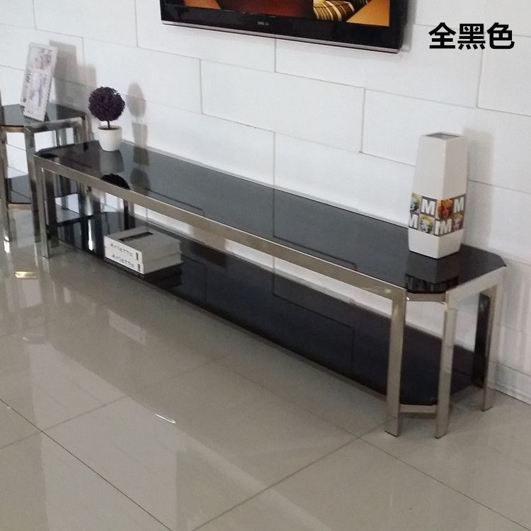 现代简约时尚欧式不锈钢钢化玻璃沙发茶几电视柜组合客厅电视桌