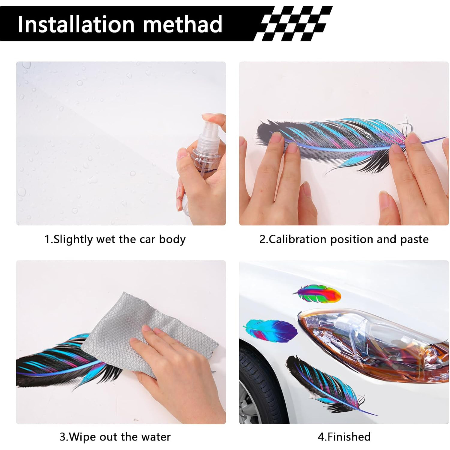 Amazon nuevo pegatinas de plumas para automóviles decoración de automóviles pegatinas de pared de vinilo pegatinas de maleta