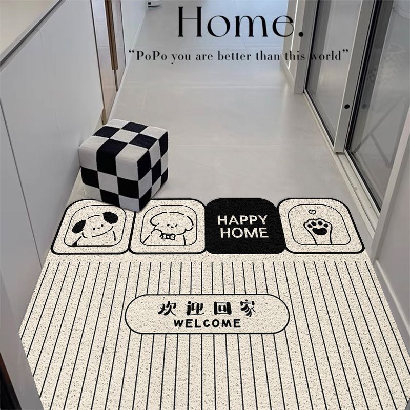 Cartoon Entrance Door Floor Mats, Indoor Household Anti-Slip Wire Hoop Floor Mats, Entrance Door Mats, Dust Removal and Dust Removal, Cuttable Floor Mats