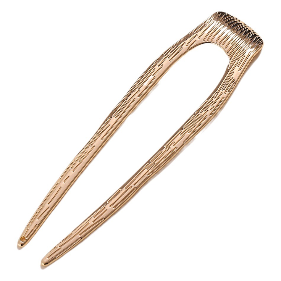 Corea del Sur ins estilo horquilla en forma de U aleación de metal rizador de pelo elegante todo-Match patrón horquilla exquisitos palillos de cabeza de bola