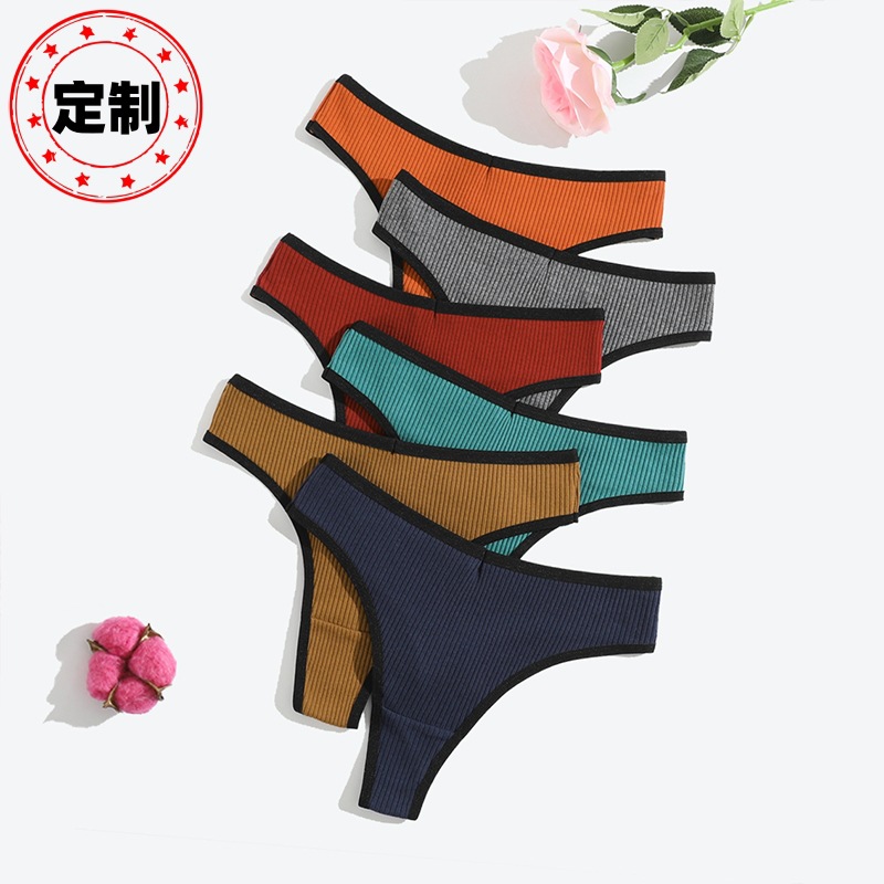 Ropa interior de mujer roscada de nuevo producto, ropa interior cómoda de algodón puro, cadera de mujer, cintura baja, transpirable, ropa interior de mujer de gran tamaño, procesamiento personalizado