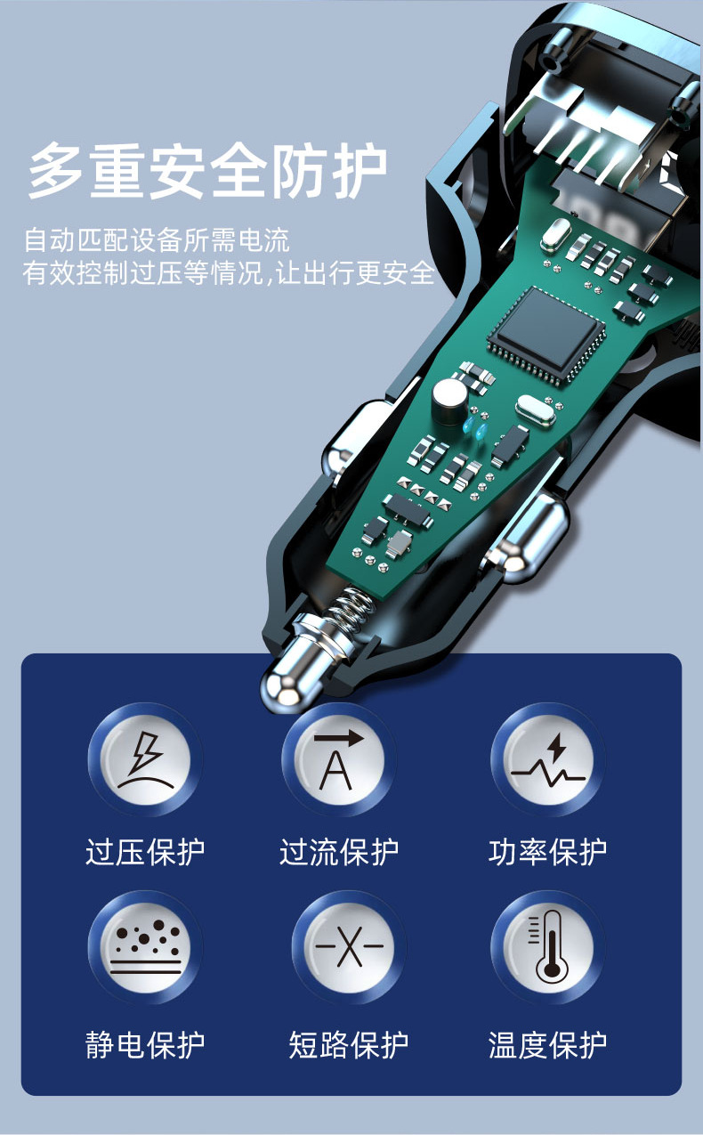 Factory direct new car bluetooth player fm transmitter with line QC3.0PD30W car fast charge
