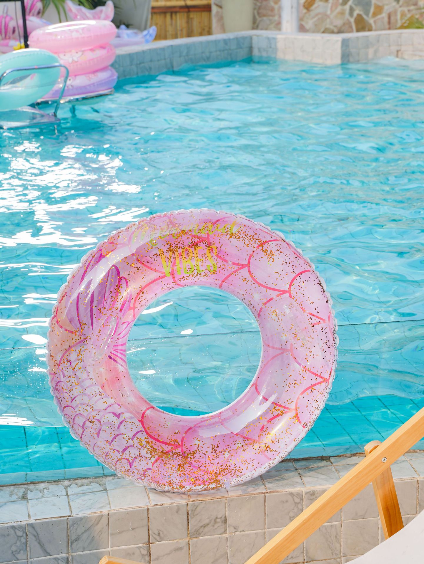 210g Weight Swim Ring Type of Swimming Accessories 1 Piece Quantity PVC Material Color Block, Solid Color Pattern Kid'S Gender Cute Style Cute Color Block Solid Color PVC Swim Ring Swimming Accessories 1 Piece 2