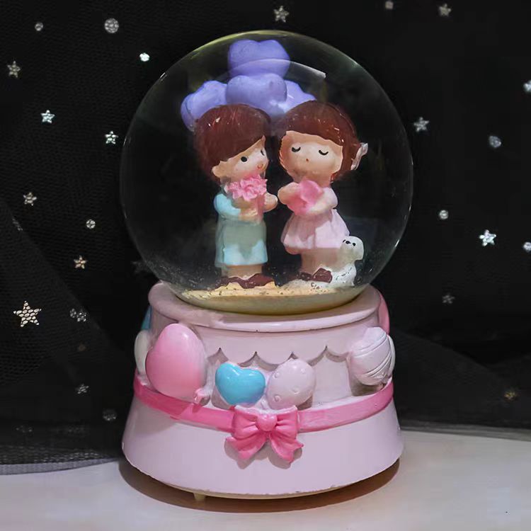 Adornos de resina de venta directa de fábrica, bolas de cristal, nieve, cumpleaños para hombres y mujeres, regalos de graduación para novias y parejas de estudiantes