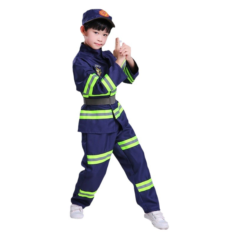 Оптовая продажа детского пожарного костюма для детского профессионального опыта ролевая одежда для маленьких детей пожарных с короткими рукавами