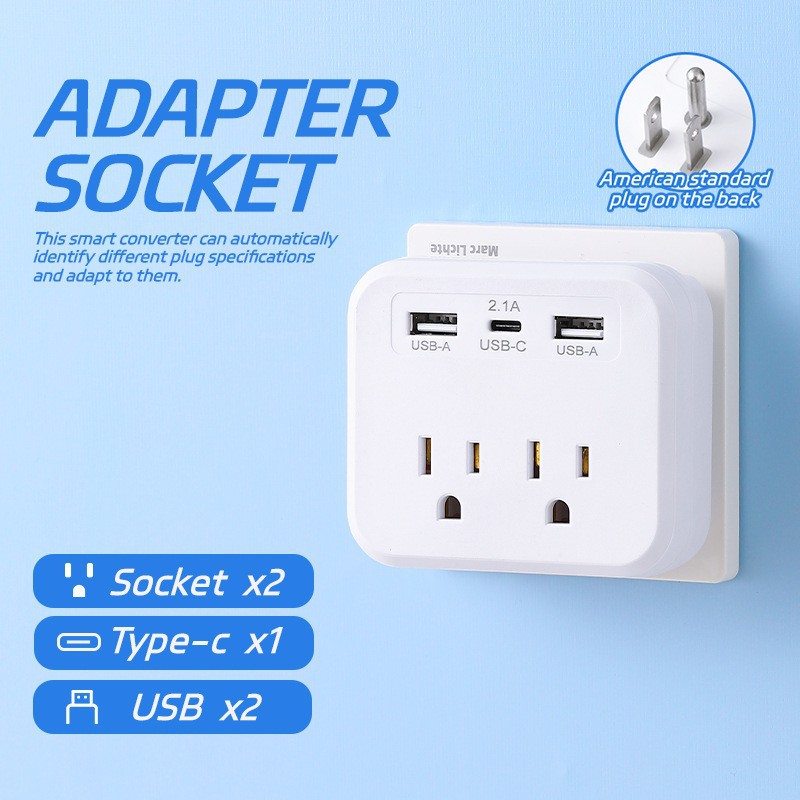 Taiwán enchufe de EE.UU. 110V enchufe estándar de EE.UU. 6 agujeros enchufe de fila de México enchufe de fila de Canadá TK comercio electrónico transfronterizo