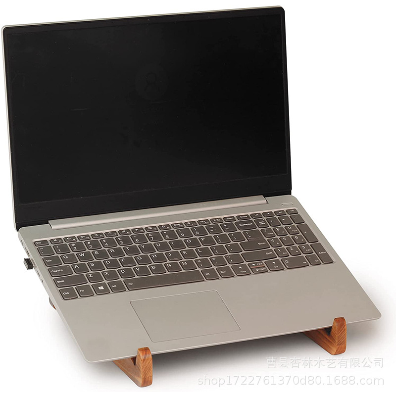 木制笔记本电脑支架桌面可折叠笔记本托架便携式实木键盘增高支架