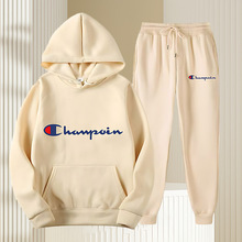 【厂家直供】纯色连帽套头休闲卫衣空白男士卫衣加绒套头套装潮流