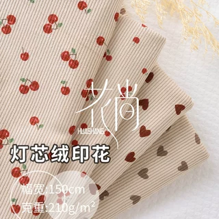 16坑条灯芯绒印花布料 秋冬细条纹灯芯绒面料 服装外套裤子丝绒布