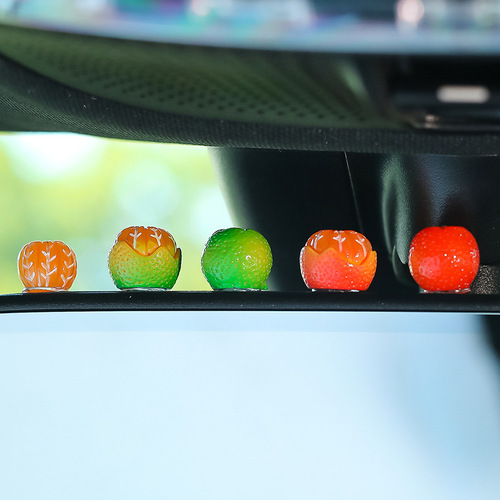 2024 New Car Ornament Mini Anti-Authentic Orange Car Interior Accessories Center Console Good Things Rearview Mirror Cute