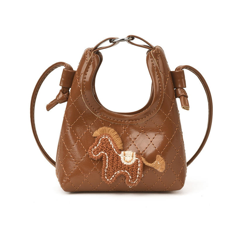 Caricatura lindo pony bolso de hombro para niños y niñas bordado de diamante mini bolso de mano 2026 bolso de comercio exterior transfronterizo para niños