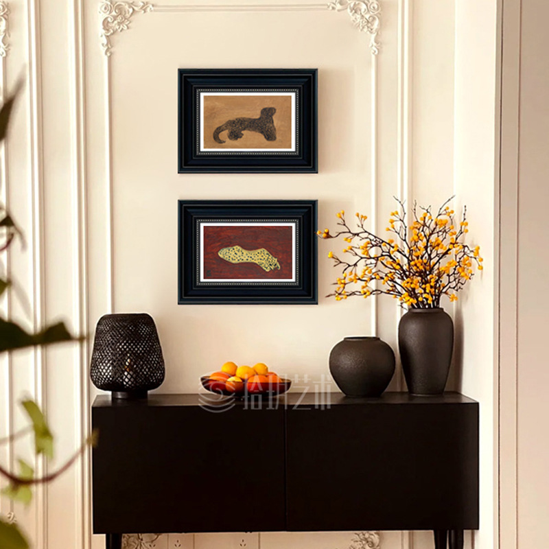 Changyu Decorative Painting Antique Living Room Entrance Wall Hanging Painting French High Sense Niche Art Mural Leopard