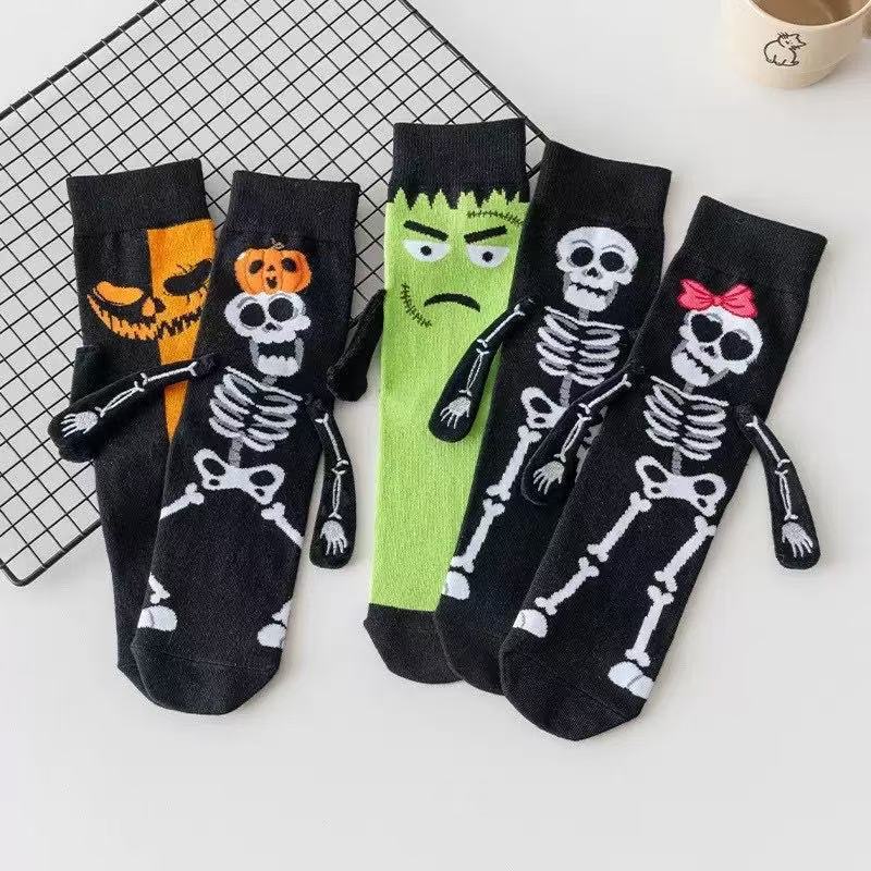 Halloween Amazon Animal Mid-Calf Socks Geometric Men's Socks Funny Skeleton Socks Smiley Face Women's Socks Trendy Socks Hand-In-Hand Socks