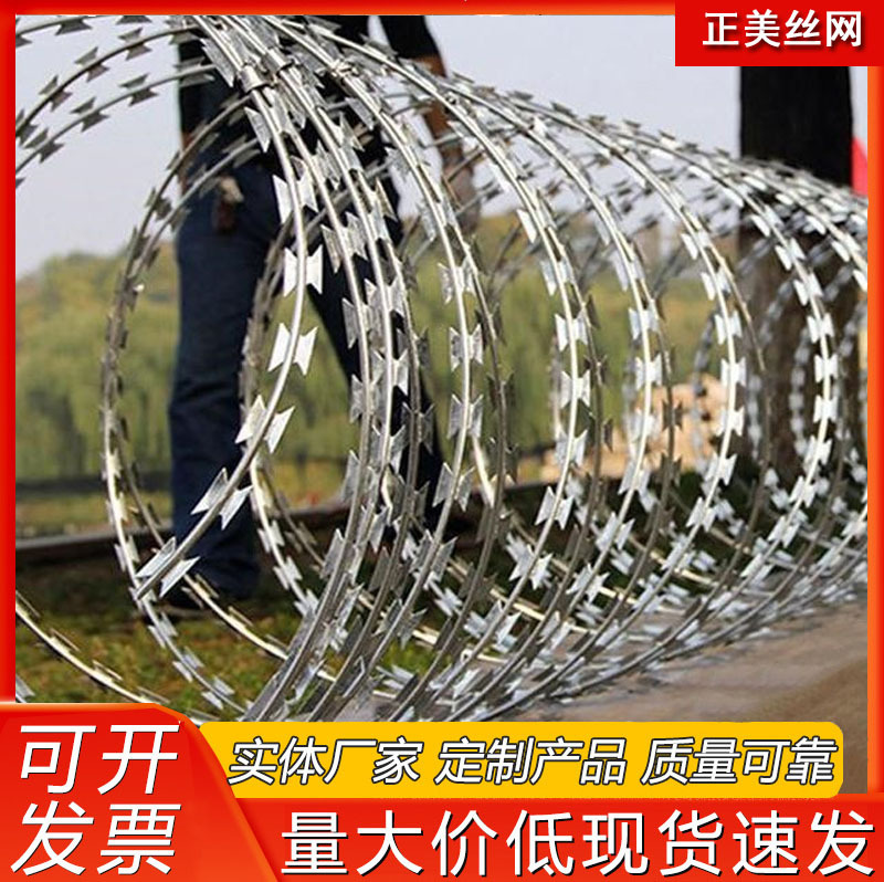 热镀锌刀片刺绳  防攀爬围栏不锈钢滚笼防锈防护网防盗防爬钢丝网