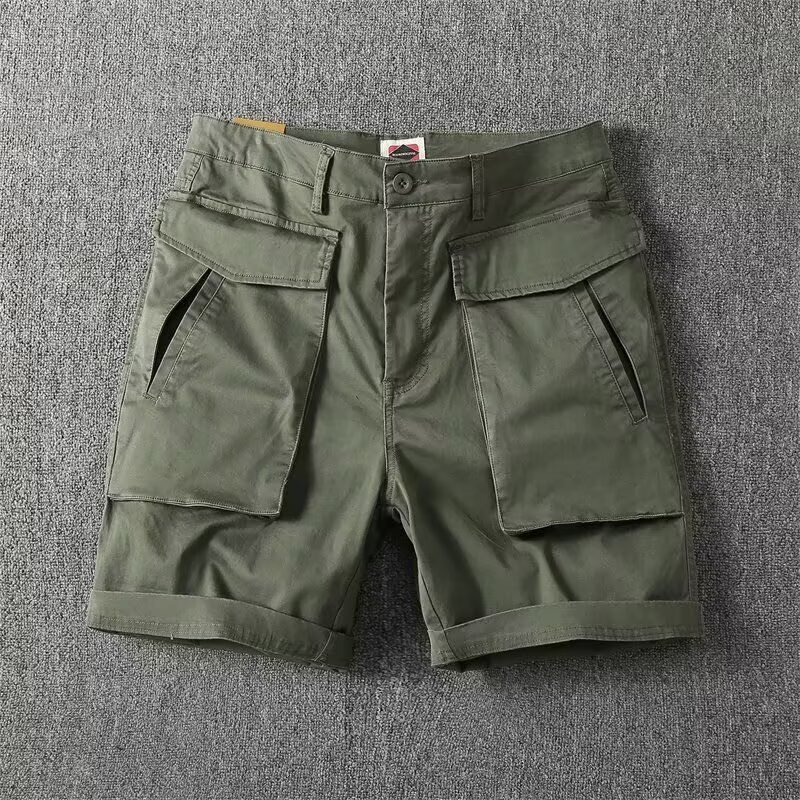 Summer American-Style Casual Multi-Pocket Stretch Cargo Shorts for Men, Trendy Brand Ins Shawn Yue Pure Cotton Quarter-Length Shorts Summer American-Style Casual Multi-Pocket Stretch Cargo Shorts for Men, Trendy Brand Ins Shawn Yue Pure Cotton Quarter-Length Shorts