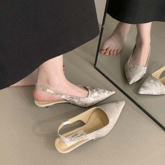 New Chinese Style Baotou Fashion Sandals for Women's Outer Wear 2025 Summer New Stiletto Heel Hollow Back Mary Jane Shoes Women's Sandals