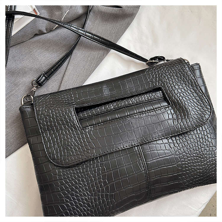 New cross-border foreign trade crocodile pattern strap clutch bag, large-capacity file bag, storage bag, official document bag, crossbody bag undefined