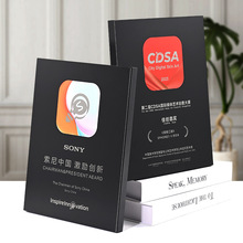 奖牌设计制作创意金属证书牌匾黑色高端大气加盟代理商授权牌刻字