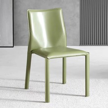 靠背椅现代简约轻奢家用餐椅客厅卧室休闲椅亚马逊跨境马鞍皮椅