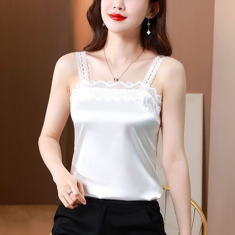 Lace Camisole Women's Summer Suit with Large Size Fashionable Slim Outer Wear Bottoming French Top